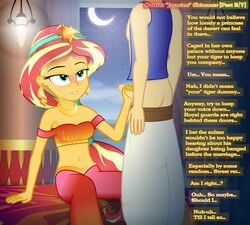 1boy 1girls aladdin aladdin_(cosplay) animated ass clothing cosplay crossover disney equestria_girls faceless_male female flash_sentry handjob male moon my_little_pony navel pants_down penis princess_jasmine_(cosplay) randomtriples sleekite sunset_shimmer thin thin_female video