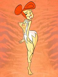 breasts female hanna-barbera nipples solo the_flintstones themrock wilma_flintstone