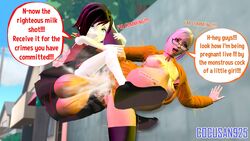 3d balls breasts cum cum_in_mouth cum_inflation cum_inside female futa_on_female futa_with_female futanari huge_balls huge_breasts huge_cock hyper_balls hyper_penis inflation intersex penis ruby_rose rwby