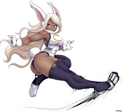 1girls abs big_breasts breasts cleavage female female_only large_breasts miruko my_hero_academia rabbit_humanoid rumi_usagiyama simmsy solo thick_thighs thighhighs wide_hips