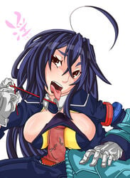 kurokami_medaka medaka_box open_mouth penis tagme tongue_out