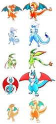 anthro charizard dragonair dragonite female flygon gb_of_bs nintendo obese_female pokemon pokemon_(species) salamence