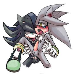 anal anal_sex blush cum drool furry_only gay kureymo male_only mephiles_the_dark no_humans open_mouth penis silver_the_hedgehog sonic_(series) tagme tongue_out yellow_eyes