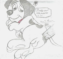 101_dalmatians canine disney dog feral fur insertion lucky_(101_dalmatians) male male_only multiple_males nude penis pongo sex tagme yaoi