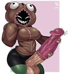 1futa 2020 bear_costume big_breasts big_penis breasts changbae clothed clothing commission condom condom_on_penis cool_character evil_eyes evil_grin evil_smile fully_clothed futa_only futanari hand_on_penis hidden_face hoodie hyper hyper_penis intersex jacket masturbation medial_ring mushroom_penis original_character penile_penetration penis_out puffy_jacket sharp_teeth shorts signature skindentation smile smiling solo solo_futa spandex_shorts standing stroking testicles thick_penis vein veiny_penis wide_sleeves zipper