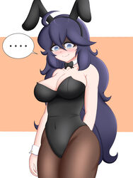 ... 1girls @_@ big_breasts blush breasts bunny_ears bunnysuit choker female fishnet_pantyhose hex_maniac high_resolution kiteman442 long_hair nintendo pantyhose pokemon pokemon_xy purple_eyes purple_hair ribbon sweat thick_thighs thighs