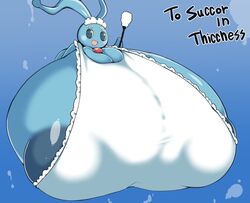 breast_expansion huge_areolae huge_nipples hyper hyper_breasts manaphy petronoise pokémon_(species) pokemon solo solo_female tagme