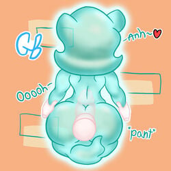 anal anal_penetration anal_sex ass ass_focus back_view blue_hair blue_skin bubble_ass bubble_butt butt butt_crack butt_focus female female_focus from_behind from_behind_position gamebuddy105 ghost happylikeawall no_bra no_nipples no_panties no_testicles nude nude_female penis see-through text x-ray youtube youtuber