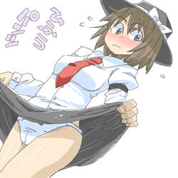 aono3 blush bow_panties panties renko_usami skirt_lift touhou white_panties