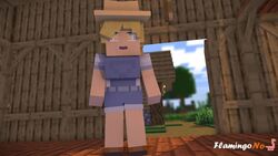 3d animated blonde_hair blush cammie_(flamingono) character clothing farmgirl female female_only flamingono freckles green_eyes leg_lift leg_up mine-imator minecraft no_sound nonude overalls presenting presenting_pussy revealing_pussy ripped_clothes tagme video wardrobe_malfunction yellow_eyes