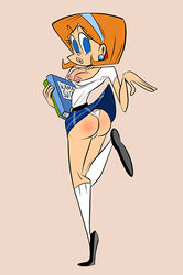 ass blue_eyes book breasts cartoon_network dexter's_laboratory earrings female ginger ginger_hair hairband lisa_the_babysitter looking_back nipples orange_hair panties red_hair redhead shirt_lift solo themrock