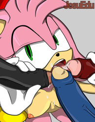 amy_rose areolae big_penis blowjob bukkake cum cum_in_mouth cumshot fellatio foreskin foursome furry glans green_eyes handjob josuedu knuckles_the_echidna masturbation nipples partially_retracted_foreskin penis sega shadow_the_hedgehog signature small_breasts sonic_(series) sonic_the_hedgehog uncut