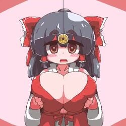 1:1_aspect_ratio 1girls alternative_bust_size animated aoihitsuji ascot bangs black_hair blush bow breast_hold breasts brown_eyes cleavage coin detached_sleeves erect_nipples erect_nipples_under_clothes female female_focus hair_bow hair_ornament hair_tubes heart heart-shaped_pupils heart_eyes holding huge_breasts hypnosis long_sleeves loop miko mind_control mp4 multicolored multicolored_background nipples no_sound pendulum pink_background pixel_art red_bow red_vest reimu_hakurei self_fondle short_hair smile solo standing submission swinging symbol-shaped_pupils tagme touhou trance twisting twisty_boobs vest video wafuku white_neckwear wide_sleeves