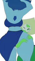 2girls ass big_butt blue_body blue_dress blue_skin butt butt_focus cartoon_network dress female female_face_near_ass female_only hug_butt kiss kissing lapidot lapis_lazuli_(steven_universe) love lyn_nyl panties peridot_(steven_universe) steven_universe tagme thick_thighs visor wide_hips