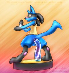 2020 absurd_res amiibo anal anal_sex anthro anus ass backsack balls black_body black_fur blue_balls blue_body blue_fur blush canid canine craziux dildo dildo_sitting english_text fur genitals hair hi_res looking_at_viewer looking_back looking_down lucario male male_only mammal nintendo nude open_mouth pawpads paws penetration pokemon pokemon_(species) pole raised_arm sex_toy sharp_teeth shocked solo solo_male spikes standing super_smash_bros. surprise teeth tentacle text tongue translucent transparent_dildo transparent_sex_toy video_games