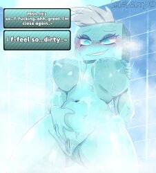 bathroom dandy's_world dandys_world exposed_breasts exposed_pussy female_focus female_only horny_female jerking jerkingoff masturbating masturbating_female masturbation monologue roblox roblox_game shower showering steam steamy_breath tisha_(dandy's_world)