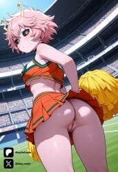 1futa 1girl ai_generated anus anus_focus ashido_mina ass ass_focus back_view backsack bare_arms bare_shoulders below_view black_sclera blush boku_no_hero_academia breasts cheerleader closed_mouth clothes_lift cock colored colored_sclera colored_skin crop_top day dick erection from_back from_below futa_only futanari futanari/female futanarization holding holding_pom_poms horns light_skin light_skinned_futanari looking_at_viewer looking_back looking_back_at_viewer looking_down looking_down_at_viewer low-angle_view medium_breasts mina_ashido miniskirt my_hero_academia nickythecreator no_panties orange_skirt outdoors penis pink_hair pink_skin pleated_skirt pom_pom_(cheerleading) pussy rear_view sexy sexy_body sexy_pose shirt short_hair skirt sleeveless solo stadium standing testicles tits uncensored underboob veiny_penis yellow_eyes