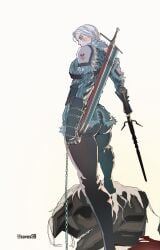 ass ass_focus bauk_(the_witcher) behind big_ass cd_projekt_red ciri the_witcher_(series) the_witcher_4 thick_thighs