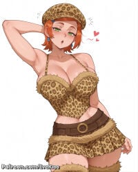 1girl 1girls ai_generated ben_10 breasts camel_toe cameltoe cartoon_network cleavage clothed clothed_female curvy curvy_figure evekiss female female_focus female_only focus fully_clothed ginger ginger_hair green_eyes gwen_tennyson gwen_tennyson_(classic) hairclip large_breasts leopard_print nipples nipples_covered nipples_visible_through_clothing orange_hair pussy red_hair sfw short_hair solo solo_female solo_focus teeth thick_thighs thighs tight_clothes tight_clothing uncensored wide_hips