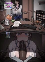 1boy 1girls 2d 2d_animation 2girls animated big_breasts blush censored dark-skinned_male dark_skin deepthroat dialogue fellatio female hidden_sex huge_breasts interracial irrumatio large_breasts longer_than_10_seconds looking_at_viewer male male_pov mosaic_censoring mxfxsa opennsfwsp oral oral_support penis pov ravennanyaghty shorter_than_30_seconds sound sound_edit stealth_sex student student_and_teacher tagme text text_bubble under_desk under_the_table unknowing_bystander video zippio95