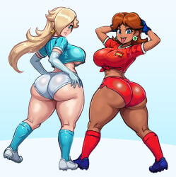 1girl 1girls ass big_ass big_boobs big_breasts boobs breasts chubby chubby_female drawing fanart huge_ass huge_breasts large_ass large_breasts magentapeel milf muscle muscles muscular muscular_female nintendo plump princess_daisy princess_rosalina voluptuous