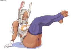 big_ass clothing feet_up hornyfex mirko my_hero_academia rumi_usagiyama smile white_background