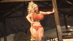 3d abs auditour gemma_(monster_hunter_wilds) huge_breasts lips thick_thighs