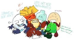 anal battle_for_dream_island bfdi blue_penis blush bottle_(bfdi) bree breeding claws cum cum_puddle donut_(bfdi) foot_fetish fries_(bfdi) gangbang gelatin_(bfdi) green_penis handjob loser_(bfdi) masturbating_other masturbating_while_penetrated masturbation object_shows paws snowball_(bfdi) waiting_for_turn watching yellow_penis