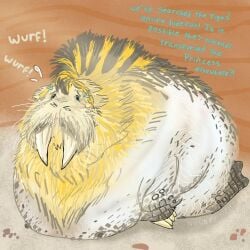 blubber dialogue distress hair_clips legend_of_zelda novernium overweight post-transformation princess_zelda sand_seal transformation