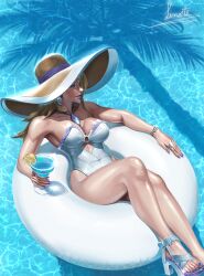 1girls ass beach big_ass bikini emma_frost emma_frost_(marvel_rivals) emma_frost_(white_wave_queen) female female_only lunartempt lying lying_on_back marvel marvel_rivals thick_thighs