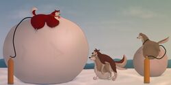 2011 2:1 air_tank aleu balto_(film) belly belly_inflation big_belly canid canine canis detailed_background domestic_dog dusty_(balto) female feral feral_on_feral fur grey_body grey_fur group husky hybrid hyper hyper_belly hyper_inflation incest inflation jenna_(balto) kodi looking_at_another looking_pleasured lying male mammal multicolored_body multicolored_fur nordic_sled_dog on_front rana_(artist) red_body red_fur sex spitz straight two_tone_body two_tone_fur virtyalfobo white_body white_fur wolf