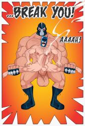anal bane batman batman_(series) body_hair cumshot gay male_only penis size_difference stomach_bulge testicles yuunsfw