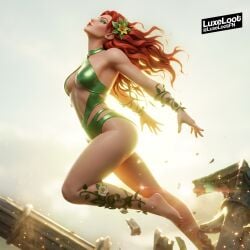 ai_generated big_ass big_butt bubble_ass bubble_butt dc dc_comics floating fortnite fortnite:_battle_royale jumping levitating levitation poison_ivy poison_ivy_(fortnite) redhead redhead_female