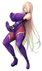 1girl bare_shoulders blonde_hair blush bodysuit boots breasts censored covered_nipples elbow_gloves erection full_body futanari futanari_masturbation game_asset gloves gold_trim grabbing_own_breast hair_over_one_eye half-closed_eyes high_heels huge_breasts impossible_clothes kongeraatio large_variant_set leotard long_hair masturbation mosaic_censoring nipple_stimulation nipple_tweak non-web_source open_mouth pantyhose penis purple_bodysuit purple_gloves rokujou_sion self-datamine shiny_clothes simple_background skin_tight smile solo standing tachi-e taimanin_suit taimashi_ayano tears thigh_boots thighhighs transparent_background tweaking_own_nipple variant_set very_long_hair