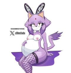 1girls 2025 2d anthro anthro_female anthro_only blaze_the_cat blushing blushing_female breasts cat_ears cat_tail commission female fishnet_stockings hand_on_belly hand_on_pregnant_belly hi_res looking_at_viewer nude nude_female pregnant pregnant_female purple_fur simple_background sitting solo sonic_(series) sonic_the_hedgehog_(series) stockings stockings_only tail twitter_username virtuadesire