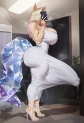 1futa absurd_resolution absurdly_large_cock ahri ai_generated ass big_ass big_breasts big_penis blonde_female blonde_hair breast_bulge breasts breasts_bigger_than_head cock cock_bulge curvaceous curvy fox_ears fox_girl fox_tail futanari heels high_heels high_resolution huge_ass huge_breasts huge_cock huge_penis k/da_all_out_ahri k/da_all_out_series league_of_legends narrow_waist penis penis_bulge penis_under_clothes precum precum_drip precum_through_clothing selfie solo stretching tagme thick_thighs thighs tight_clothing tight_dress veiny_penis voluptuous voluptuous_female white_dress