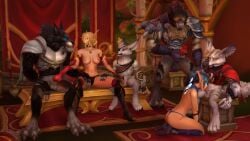 2girls 3d 3d_(artwork) 4boys big_ass big_breasts big_penis blizzard_entertainment blood_elf blowjob bordo clothed dick double_handjob handjob jerkingoff knot ksenia_lightman liania orgy render sharnel_starstrider size_difference varian_hendrich void_elf vulpera warcraft worgen world_of_warcraft