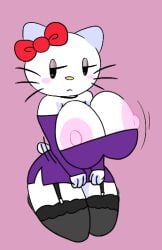 1girls 2d_(artwork) 2d_artwork anthro averting_eyes bare_shoulders big_breasts black_eyes blush blush_stickers bouncing_breasts bow breasts breasts_squeezed_together cat_girl choker cleavage clothing digital_media_(artwork) dress exposed_breasts felid feline female furry furry_female garter_straps hello_kitty hello_kitty_(character) hello_kitty_(series) huge_breasts kitty_white kneeling large_breasts looking_at_viewer mob_face nipples off-shoulder_dress off_shoulder purple_dress sanrio savagensfw seiza short_dress side_slit simple_background sitting solo split_mouth thick_thighs thighhighs wardrobe_malfunction whiskers white_fur wide_hips