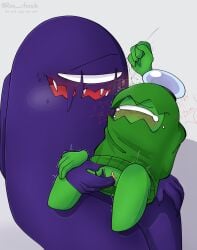 among_us among_us_(rodamrix) among_us_green fingering fingering_pussy indigo_(rodamrix) pussy rodamrix sitting_on_lap