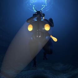 1girls abs aquaphilia breasts bubbles drowning female large_breasts luigi13ro mblaze mewtwo nintendo nipples pokemon pokemon_(species) puffy_cheeks pussy shadow_mewtwo temple underwater zantzusui