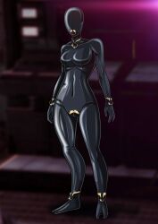 alien alien_girl dehumanization dollification drone droneification dronesuit faceless faceless_character faceless_female gimp_suit latex latex_suit mass_effect quarian tali'zorah_nar_rayya