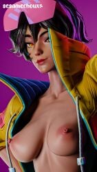 1girls 3d alternate_version_available breasts exposed_breasts female female_only jubilee jubilee_(marvel_rivals) marvel marvel_rivals nipples sesamechoux solo_female x-men