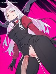 1girl ai_assisted ai_generated big_breasts cerberus cerberus_(helltaker) helltaker minutka succubus thick_thighs