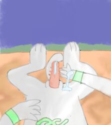 anthro bodily_fluids cum cum_on_hand felid feline fur genital_fluids male male_only mammal meridian white_body white_fur