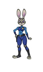 anthro cameltoe clothing disney female judy_hopps lagomorph leporid mammal police rabbit sgtklark_(artist) solo uniform ventral_groove zootopia