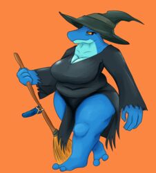 amphibian anthro ass belly big_breasts big_butt breasts broom broomstick chubby_female clothed clothing digital_media_(artwork) dildo dildo_broom female frog goopyarts halloween hat headgear headwear hi_res holidays huge_breasts magic_user overweight overweight_anthro remi_(fursona) sex_toy simple_background slightly_chubby smile solo thick_thighs wide_hips witch witch_hat