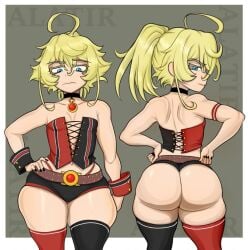 1girls 2026 alatir ass big_ass big_butt big_thighs blonde_hair female female_only revealing_clothes shortstack small_breasts tanya_degurechaff youjo_senki