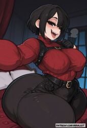 4k ada_wong ai_generated ass bed bedroom big_ass big_butt big_thighs brown_hair brunette_hair curvy curvy_body curvy_female curvy_hips high_resolution hips huge_ass huge_butt huge_thighs hyper hyper_ass hyper_butt hyper_thighs large_ass large_butt large_thighs miralicit naughty_face resident_evil resident_evil_4 selfie sexy sexy_body sexy_female sexy_pose short_hair shortstack small_breasts thick_ass thick_butt thick_hips thick_legs thick_thighs