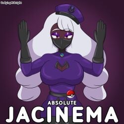 1girls absolute_cinema big_breasts collar corruption dark-skinned_female dark_skin enemy_conversion english english_text eyeshadow femdom game_freak gloves jacinthe_(pokemon) keystone latex latex_bodysuit latex_clothing latex_gloves latex_legwear latex_suit latex_thighhighs mask masked masked_female meme midnightundying_(artist) muffled pokeball pokemon pokemon_legends:_z-a pov pov_eye_contact text text_bubble thick_thighs thighhighs tight_clothing tight_fit white_hair yukari_(pokemon)