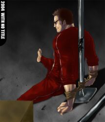 1boy 2004 archived_source bara dated male male_only muscular original p.e._teacher solo tied with_no_title